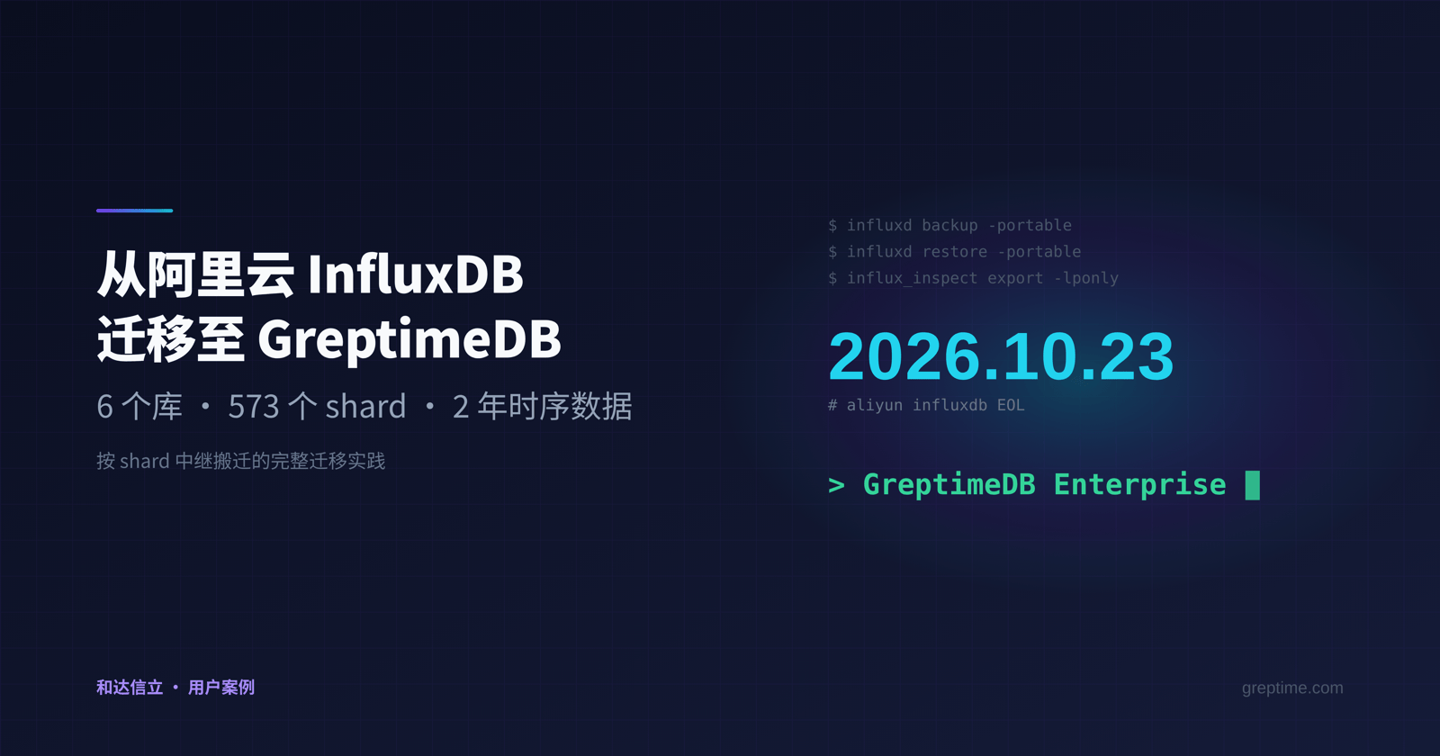 「用户案例」阿里云 InfluxDB 退市在即:573 个 shard 迁移至 GreptimeDB 实录