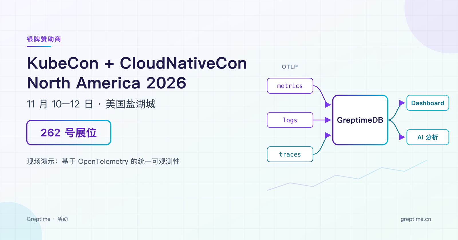 KubeCon + CloudNativeCon North America 2026，262 号展位见